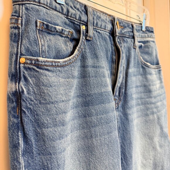 Kut from the Kloth Jen Denim Midi Skirt Raw Hem Size 6 - Picture 4 of 11